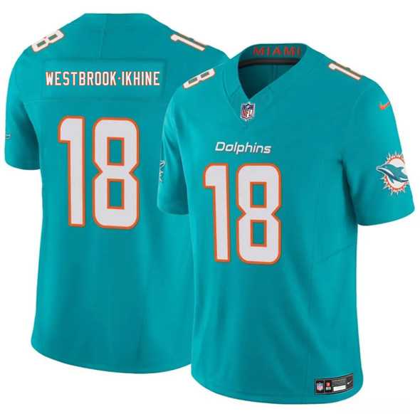 Men & Women & Youth Miami Dolphins #18 Nick Westbrook-Ikhine Aqua 2025 Draft F.U.S.E. Vapor Limited Stitched Jersey